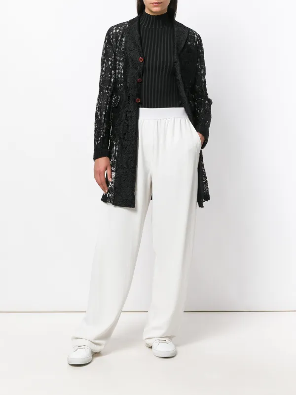 Comme Des Garçons Pre-Owned Midi Lace Jacket | Black | FARFETCH