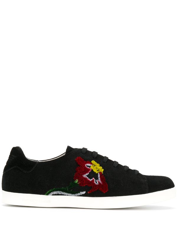 flower embroidered sneakers