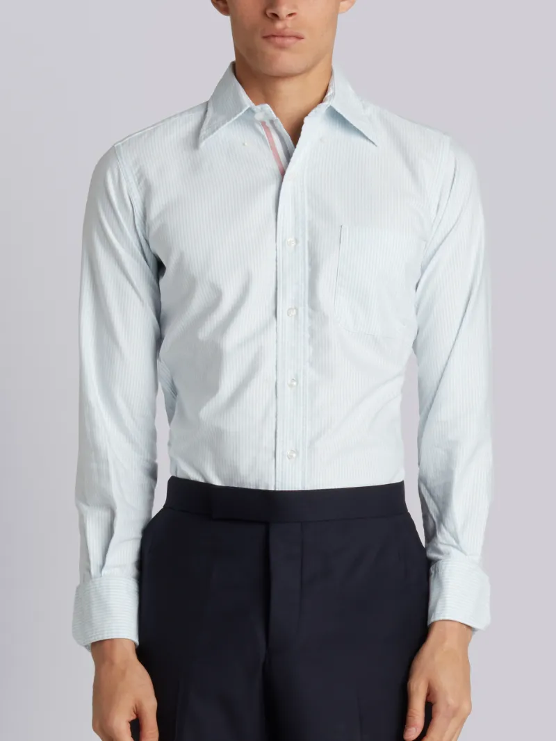 Long Sleeve Button Down With Engineered Red, White And Blue 