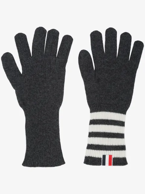 Thom Browne 4-bar cashmere gloves