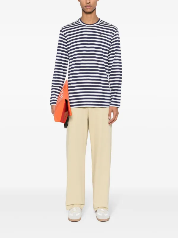 Comme Des Garçons Play Striped T-shirt | Blue | FARFETCH ZA
