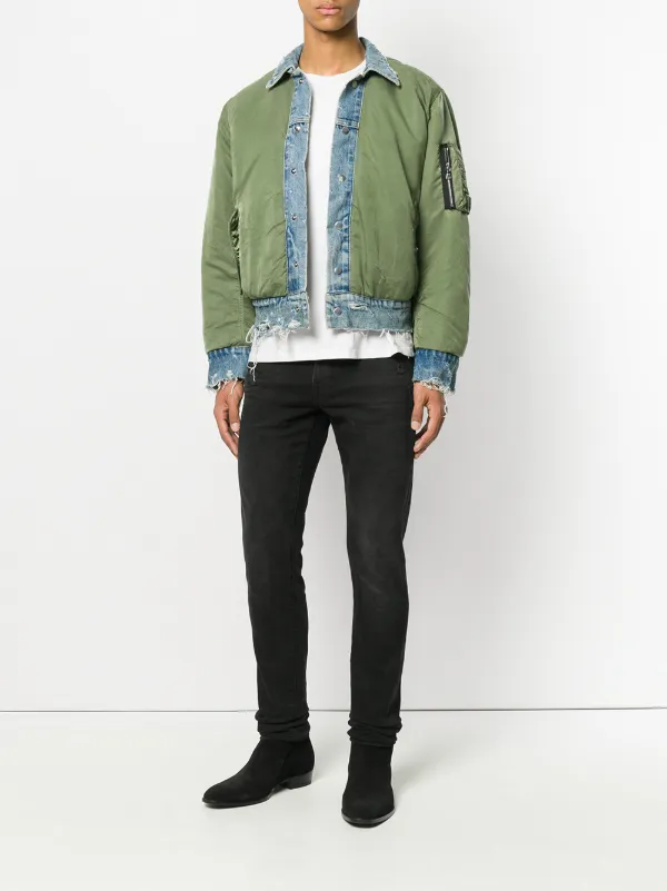 amiri reversible denim bomber jacket