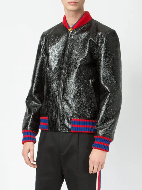 Gucci Gg Web Patent Er Jacket Black Modesens Gucci Gg Web Patent Er Jacket Black