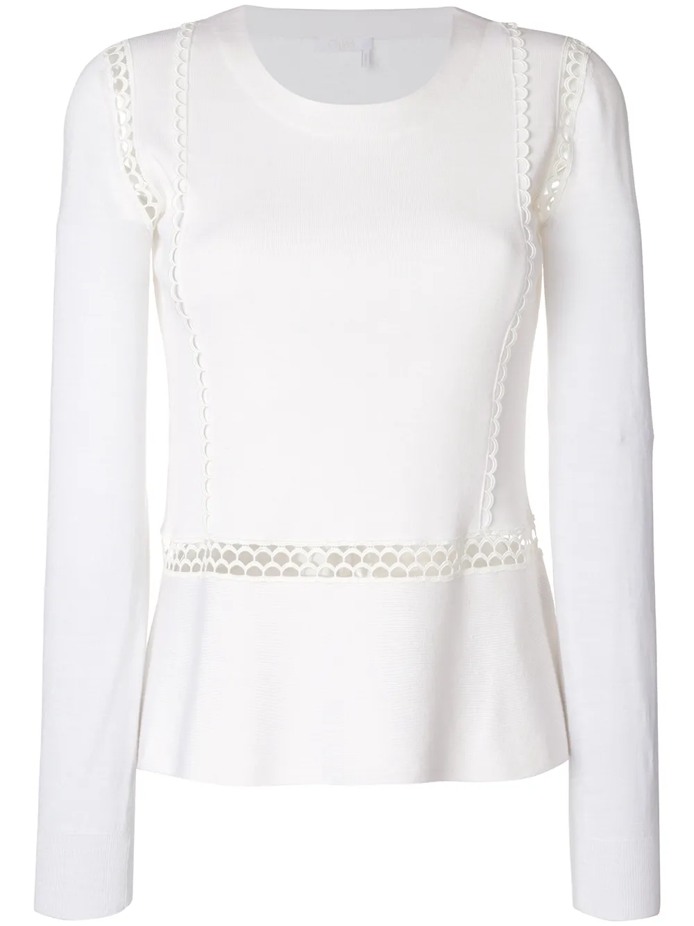 Chloé Top With Scalloped Eyelets $995 - Buy AW17 Online - Fast Delivery, Price