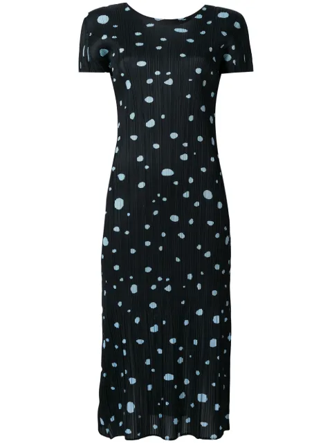 Issey Miyake Pre-Owned pleated polka dots dress