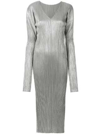 Issey Miyake Vintage Pleated Long Sleeve Dress Farfetch Issey Miyake Vintage Pleated Long Sleeve Dress