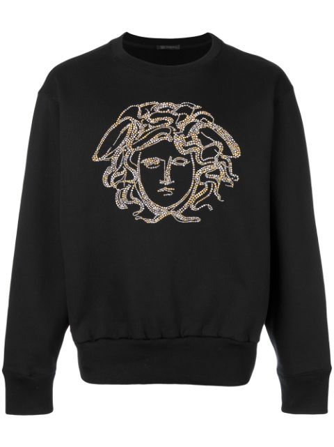 Versace Medusa Cotton-Jersey Sweatshirt In Black | ModeSens
