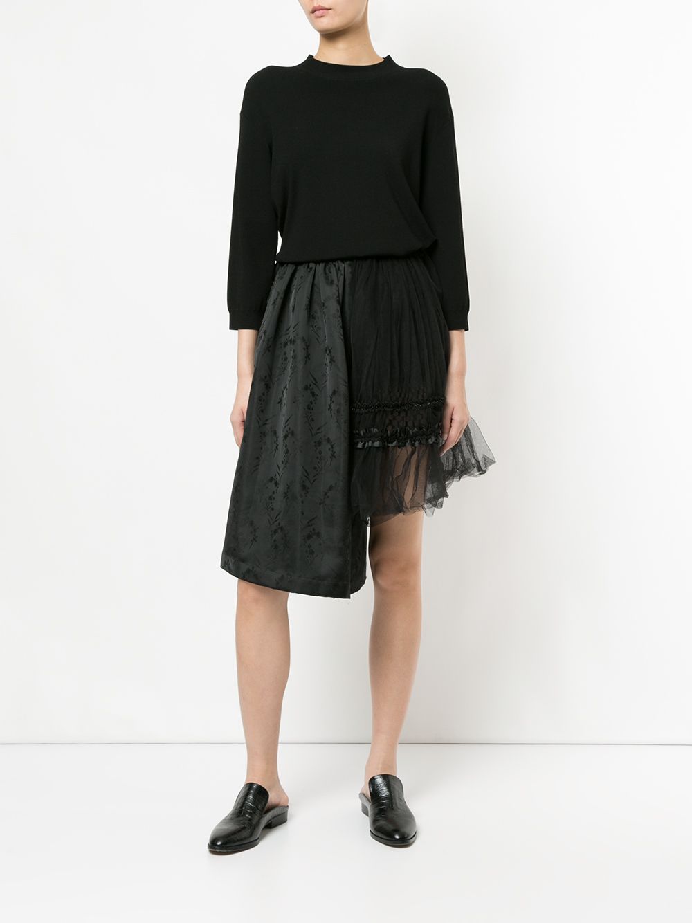 фото Comme Des Garçons Pre-Owned юбка с цветочной вышивкой
