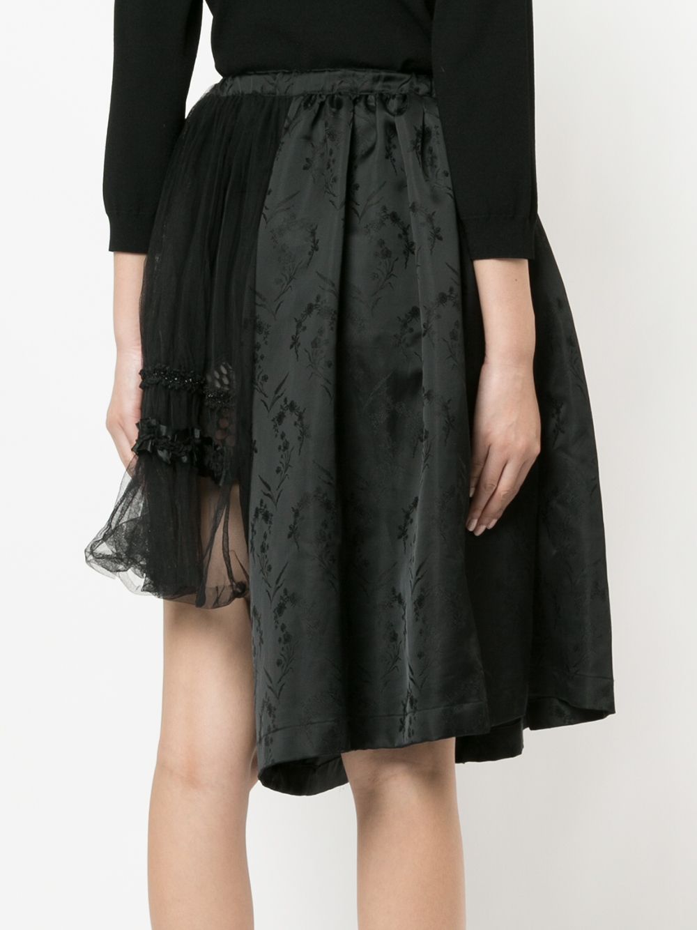 фото Comme Des Garçons Pre-Owned юбка с цветочной вышивкой