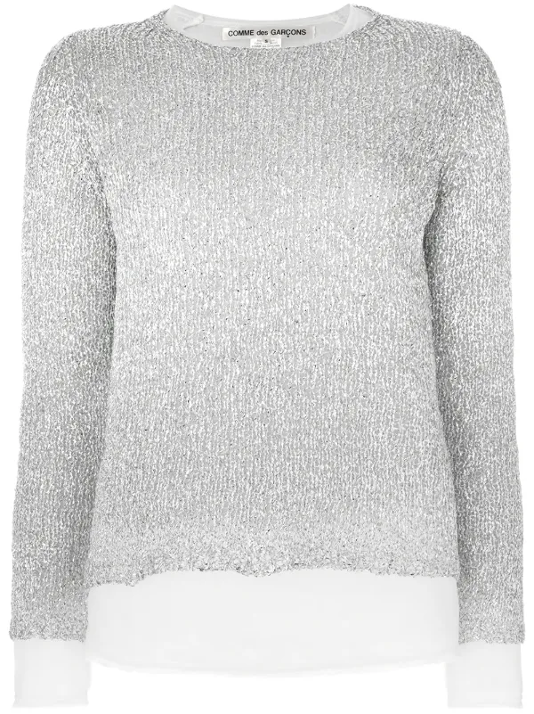 comme des garcons white sweater