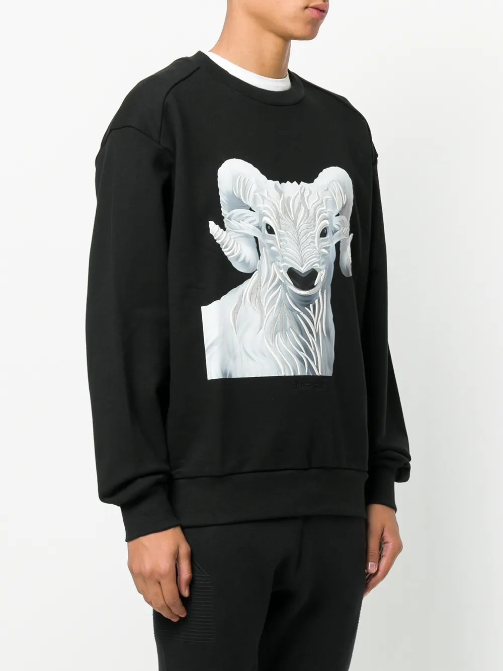 Juun.J Ram embroidered sweatshirt Zwart
