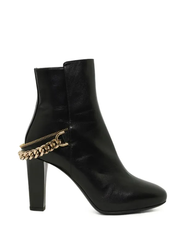 Lanvin Chain-detail Ankle Boots in Black
