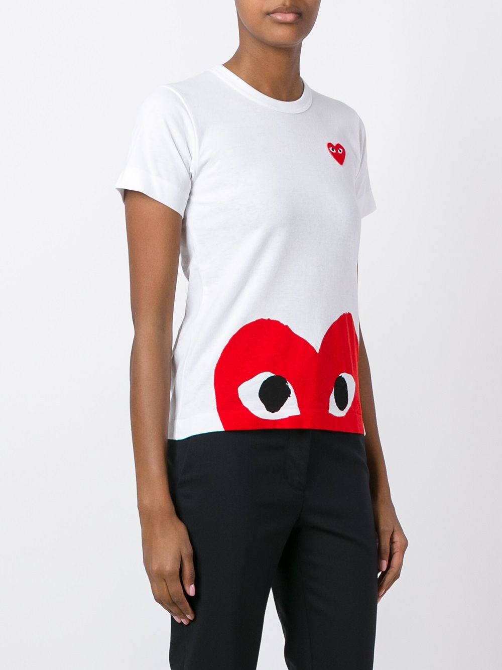 Comme Des Garçons Play logo-print Cotton T-shirt | White | FARFETCH IN