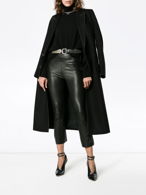 cropped leather trousers