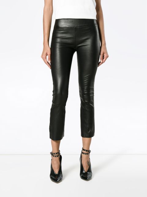 cropped leather trousers