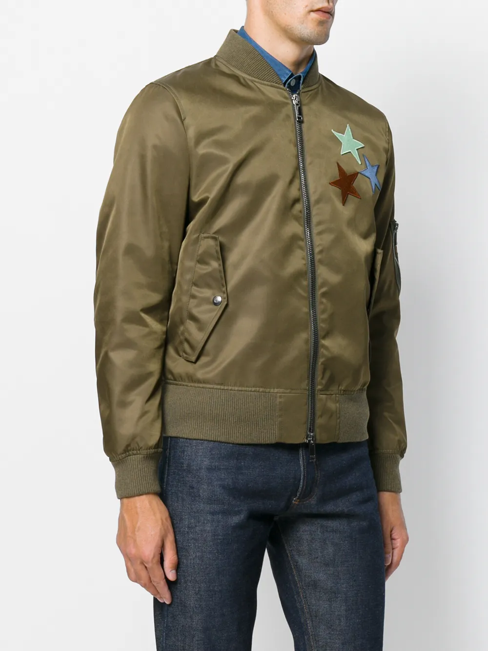 Valentino Garavani patchwork bomber jacket Groen