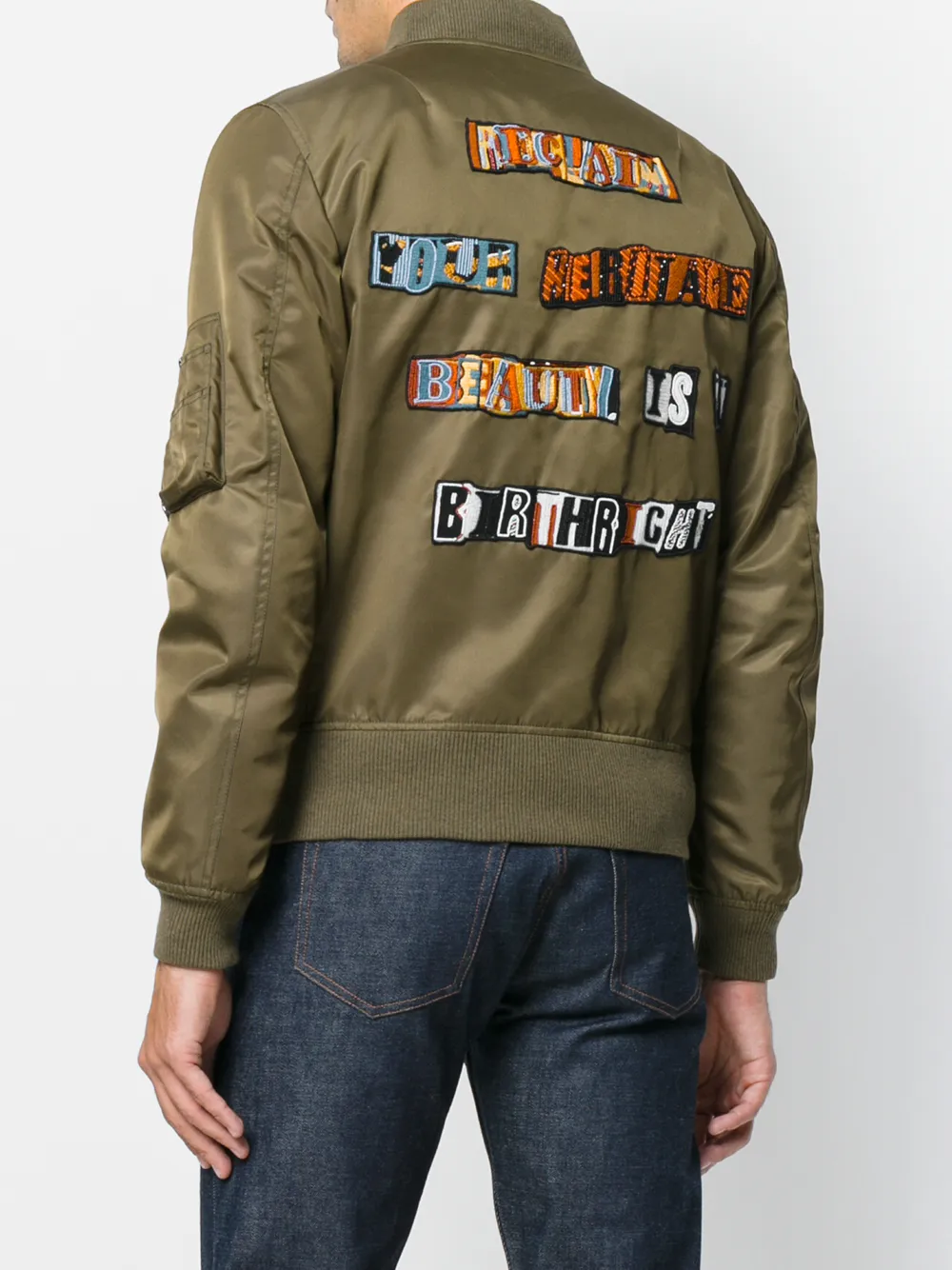 Valentino Garavani patchwork bomber jacket Groen
