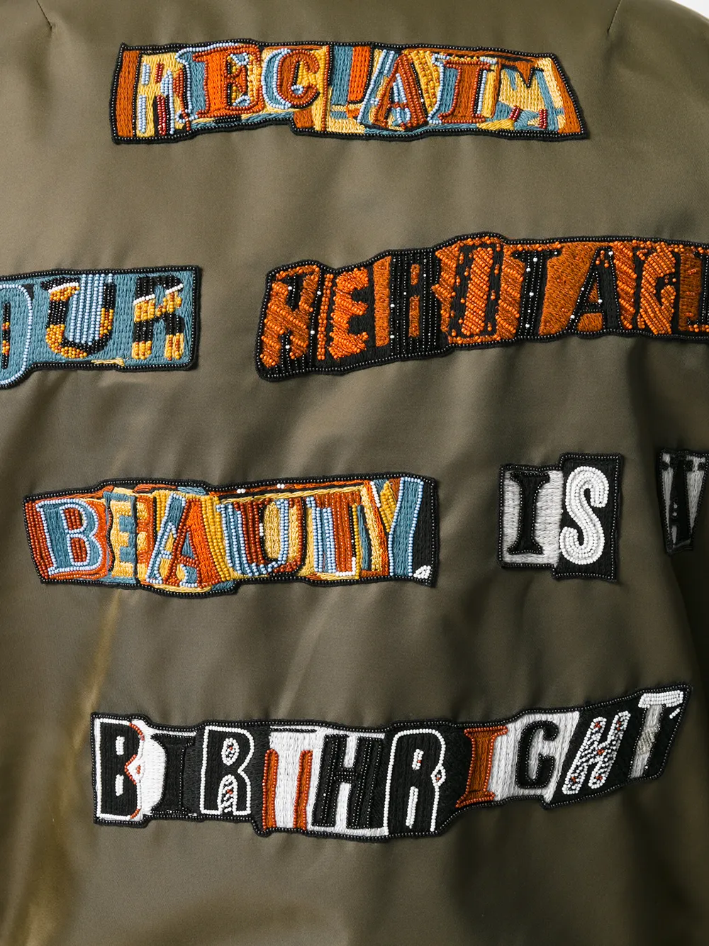 Valentino Garavani patchwork bomber jacket Groen