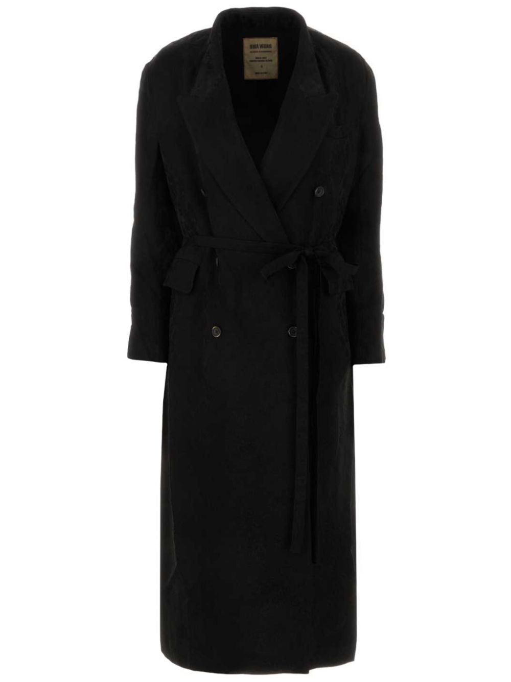 Uma Wang asymmetric double-breasted coat - Black