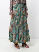 La Doublej fiammiferi print tiered skirt