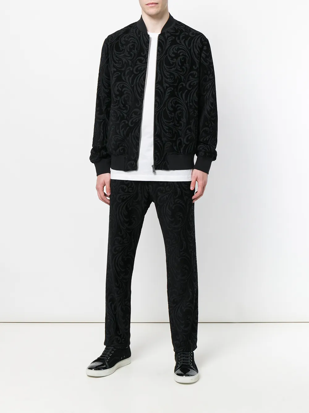 Versace Barocco textuurbroek - Zwart