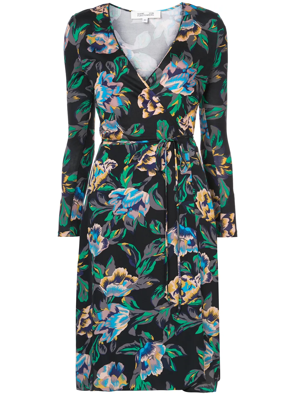 DVF Diane von Furstenberg floral wrap dress - Nero