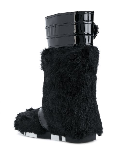 Miu Miu Faux Fur Mid Calf Boots Farfetch