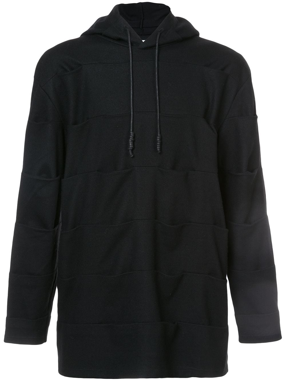 pin tuck panelled hoodie