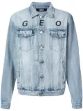 Geo Globe marble denim jacket - Blue