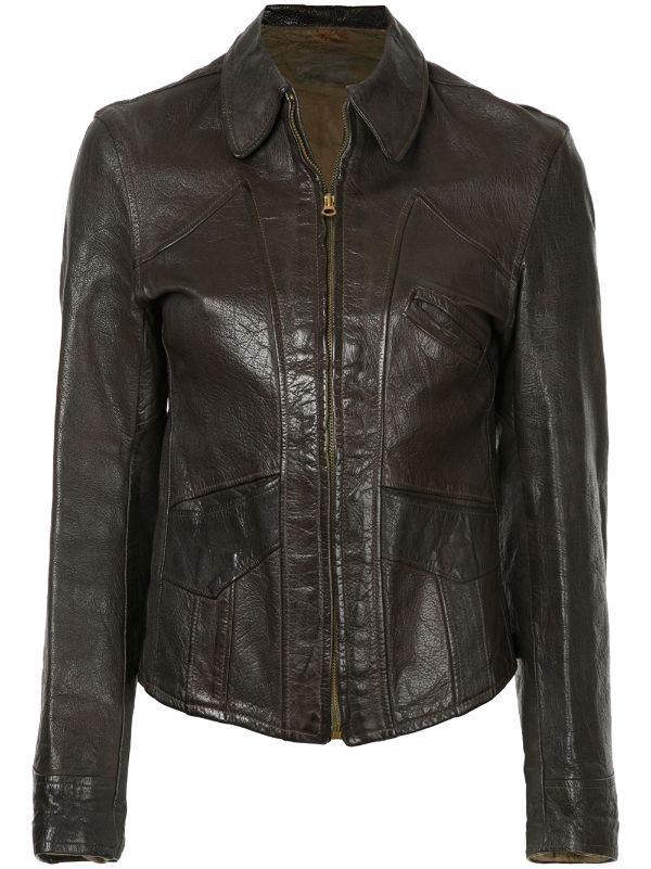 1940's Leather Coat - Brown