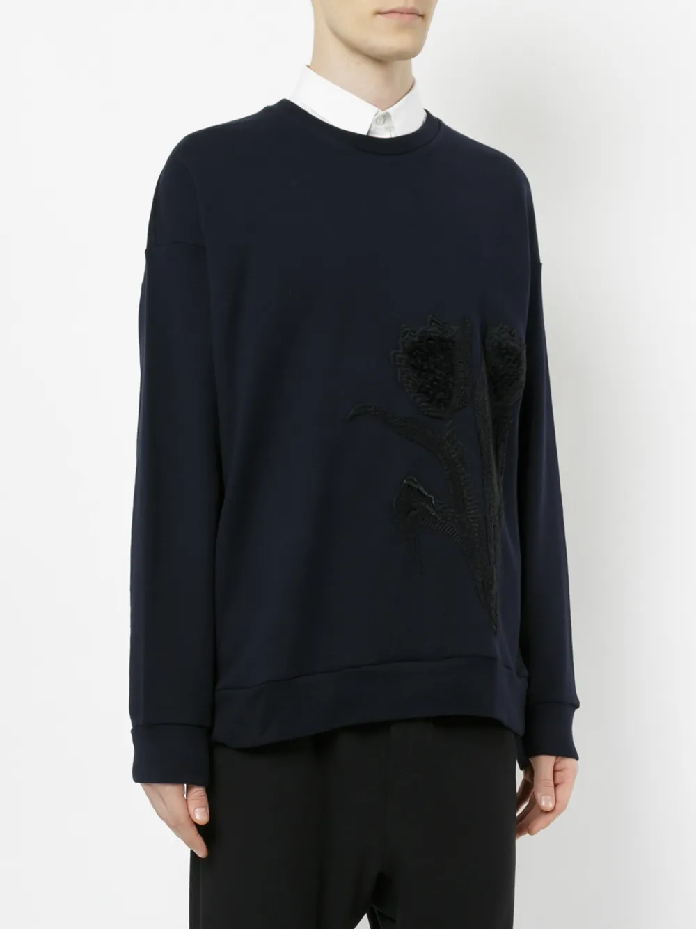 Wooyoungmi embroidered flower jumper Blauw