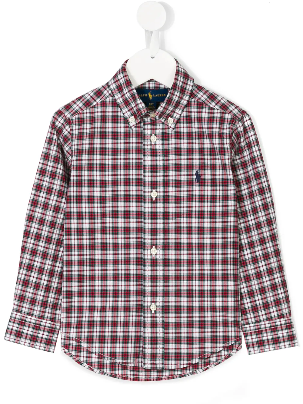 POLO RALPH LAUREN KIDS logo embroidered check shirt - Rot