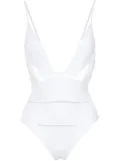 Amir Slama deep V-neck swimsuit - White