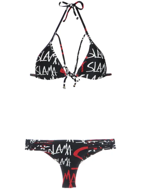 Amir Slama bikini con logo estampado