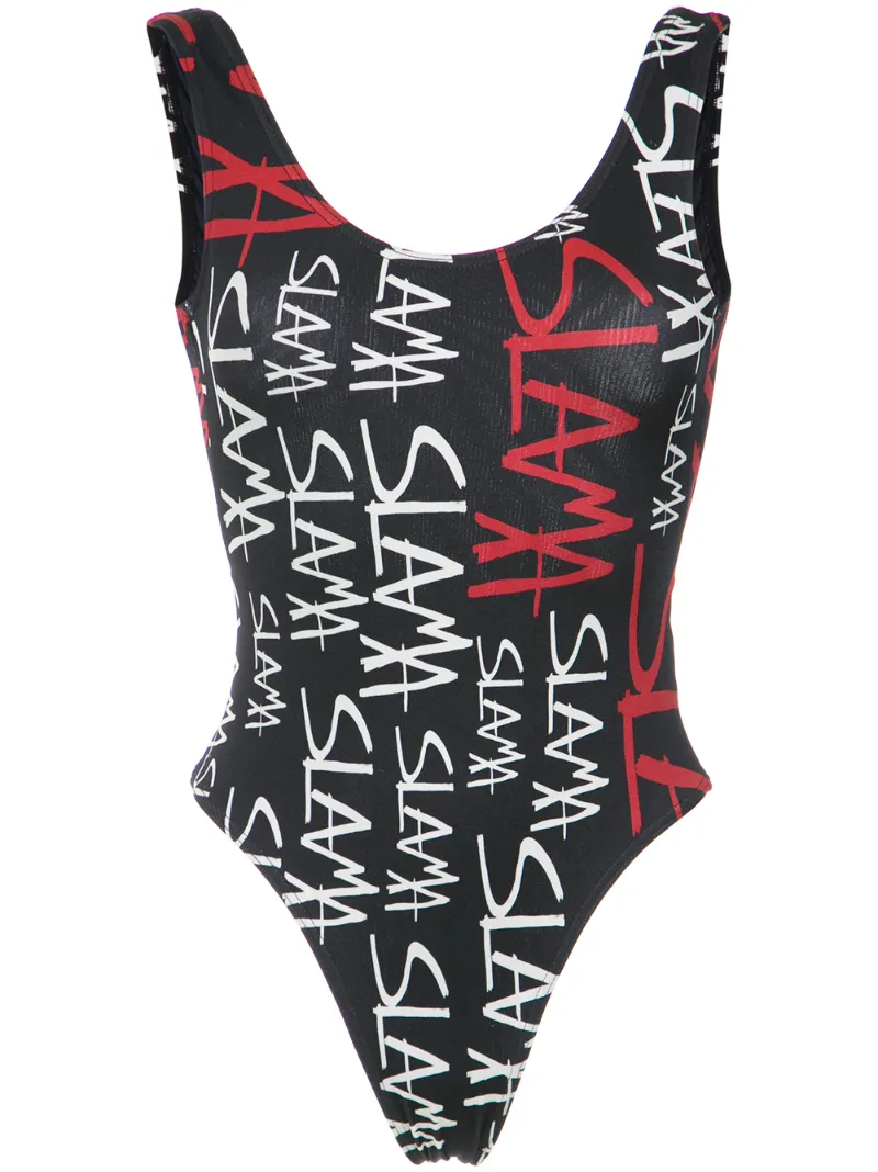 logo print swimsuit Amir Slama