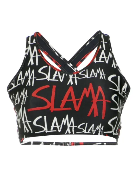 Amir Slama top de bikini con logo estampado