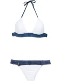 Amir Slama denim panels bikini set - White