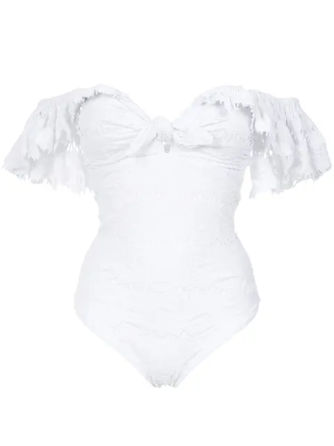 Amir Slama texture ruffled swimsuit