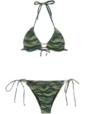 Amir Slama wave print bikini set - Green