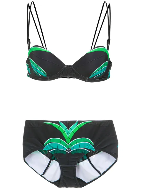 Amir Slama conjunto de bikini con motivo tropical