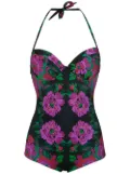 Amir Slama floral print swimsuit - Black