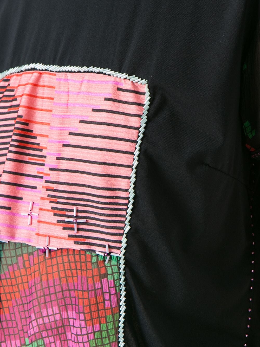 Amir Slama panels beaded blouse Zwart