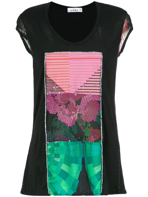 Amir Slama panels beaded blouse