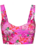 Amir Slama floral print cropped top - Pink