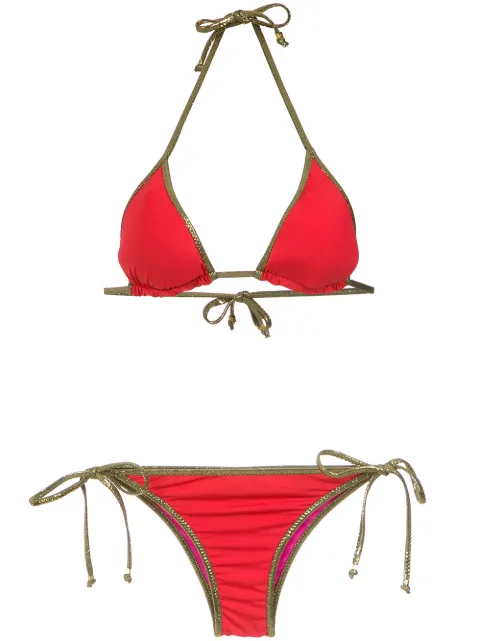 Amir Slama gold-tone trimming bikini set