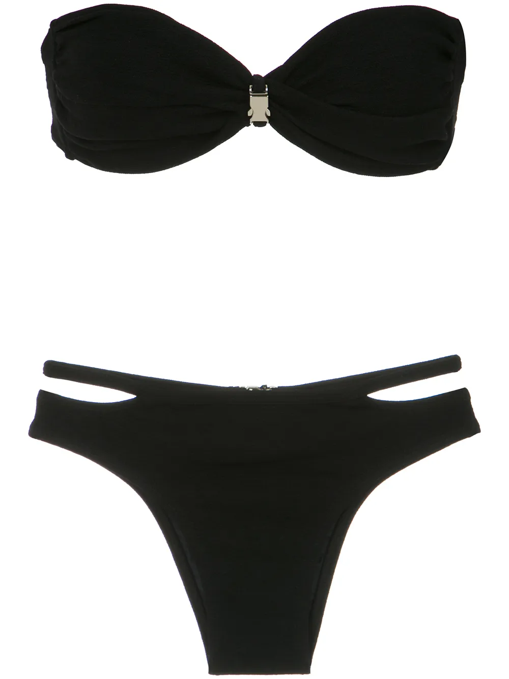 Amir Slama Buckle Bandeau Bikini Ser In Black