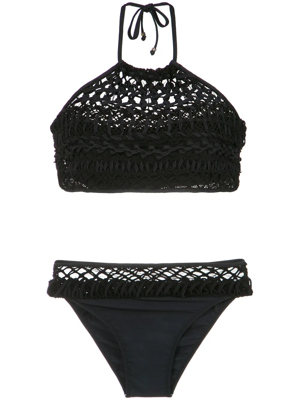 Amir Slama Makramée-Bikini - Schwarz