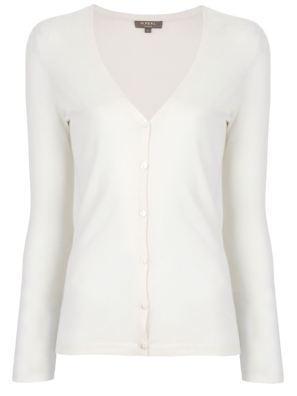 N.Peal superfine V-neck cardigan - White