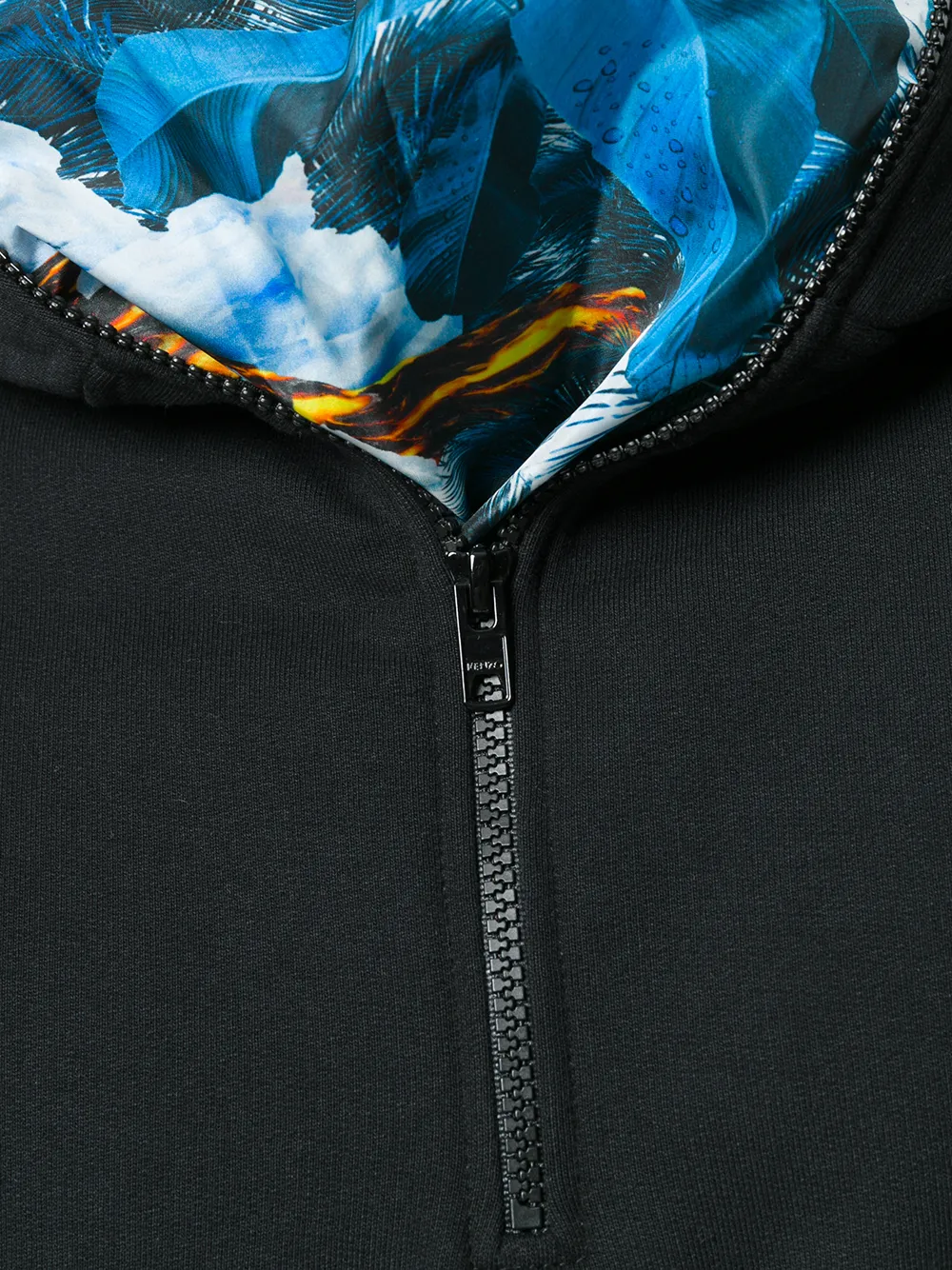 Kenzo zip neck hoodie Zwart