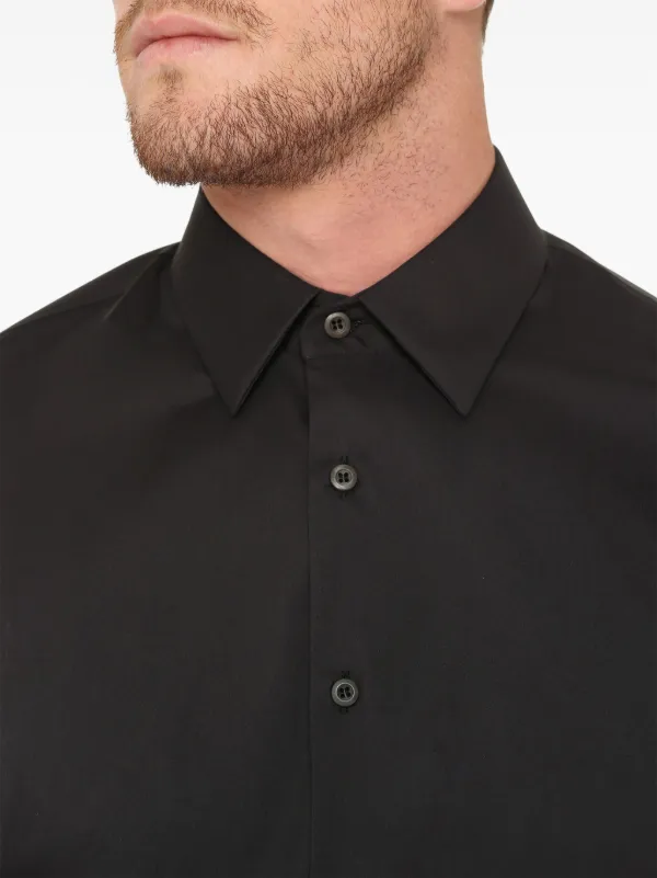 Prada slim-fit Poplin Shirt | Black | FARFETCH Prada slim-fit Poplin Shirt | Black | FARFETCH